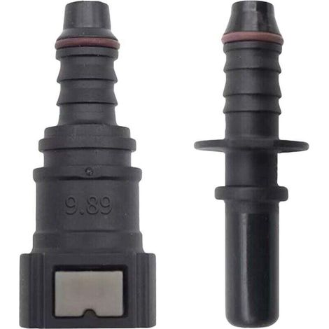 2pcs Raccord durite Essence, Connecteur de Tuyau de Carburant Droit Femelle,9.89 Tuyau de Ligne de Carburant Raccord Rapide id8 Raccord Rapide Traversant Raccord de Voiture-Crezuo
