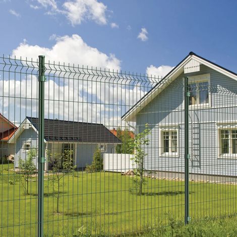 Kit complet de 10 m de panneaux grillagés rigides galvanisés avec revêtement époxy - Hauteur 193 cm