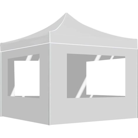 Profi-Partyzelt Faltbar mit Wänden Aluminium 2×2m Weiß