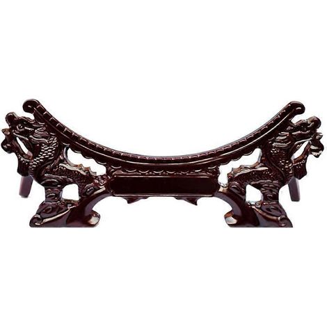Petit présentoir à assiettes chinoises en bois, support rectangulaire pour objets décoratifs, rouge foncé, 1 pièce (1/5)
