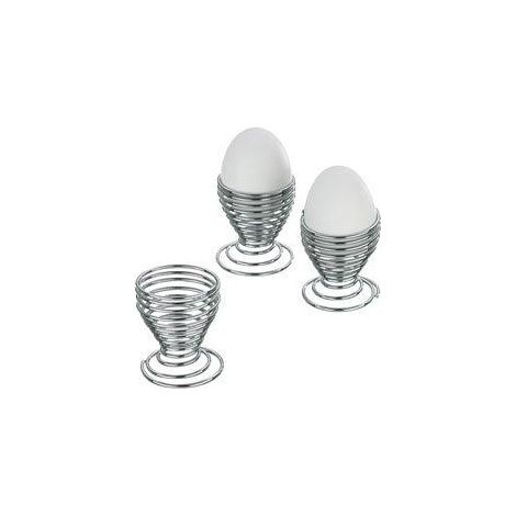 Kela Set de 4 hueveras plateadas 6 cm de altura
