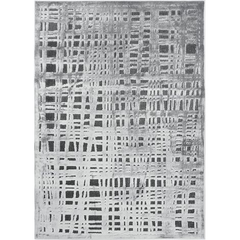 EMPRISE CHAINE ET TRAME - Tapis avec relief motif chaîne et trame gris 120x170 (1/5)