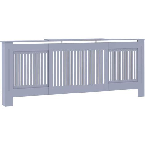 vidaXL Cubierta para radiador MDF gris 205 cm (1/2)