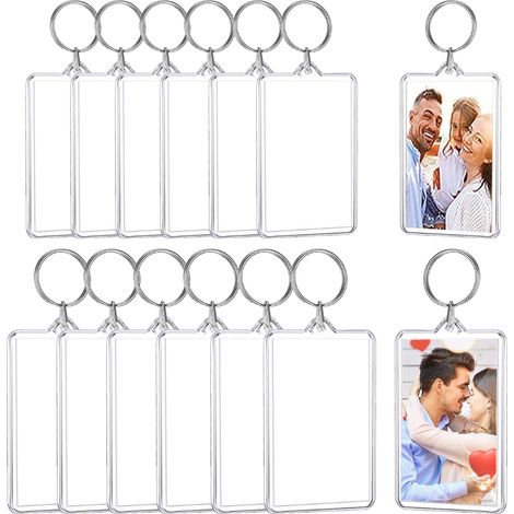 12 Acryl-Fotorahmen-Schlüsselanhänger, personalisiertes Geschenk für Familie und Freunde