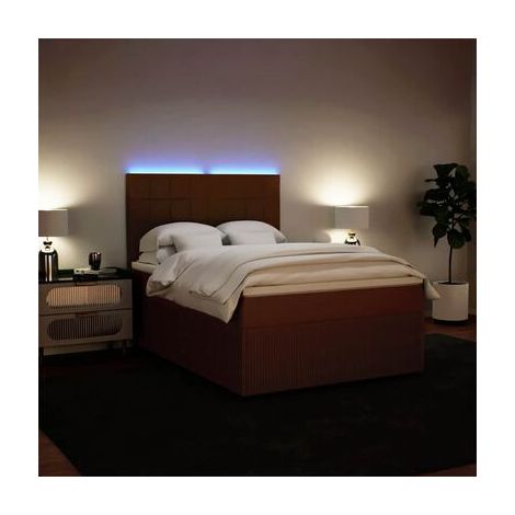 Sommier Snowcod (avec matelas), couleur rose, 140 × 190 cm, velours, velours doux et confortable, pour chambre, confort quotidien, assemblage rapide (1/5)