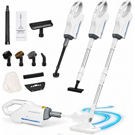 Zosudull – Nettoyeur vapeur – 1500W, vapeur 110°C en 10s – Réservoir 500ml amovible – 2 niveaux + 6 fonctions – Balai 2-en-1 pour sols et surfaces