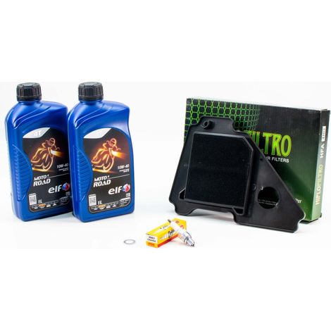 Kit Révision Filtres Bougies pour YAMAHA YBR 125 de 2005 à 2018 - ELF MOTO 4 ROAD 10w40 2L