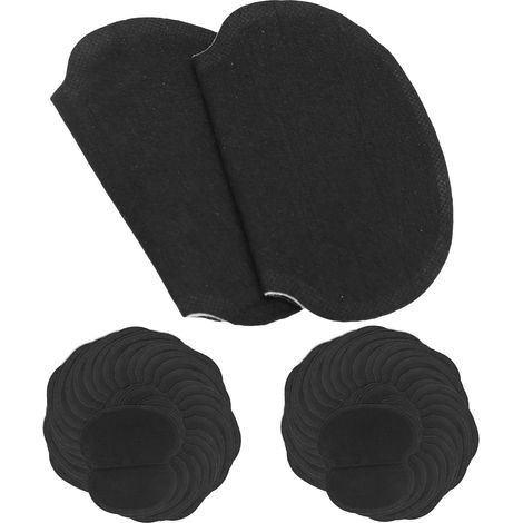 60 coussinets anti-transpiration aisselles tissu non tissé noir, protections aisselles lavables pour vêtements (1/5)