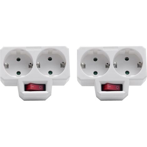 Adaptateur de prise double, prise double avec interrupteur 3800 W pour le bureau, la maison ou les voyages (1/4)