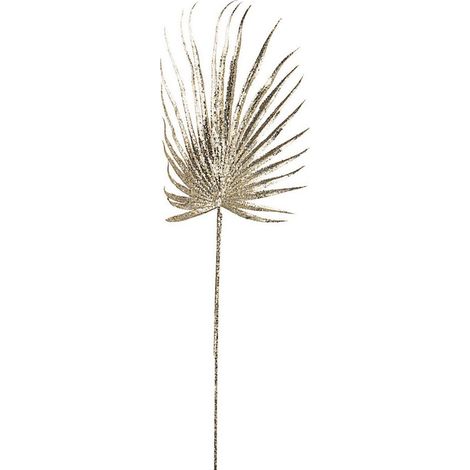 Foglia palma decorativa color Oro con glitter per interni ed esterni h 67 cm