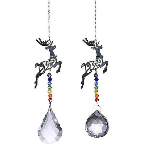 Lot de 2 pendentifs boule en verre à suspendre (1/3)