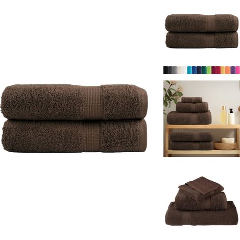 Premium-Badetücher SOLUND 2 Stk. Braun 100x150 cm 600 g/m² - Baumwolle - Badehandtücher - Handtücher - Duschtücher - Braun (1/5)