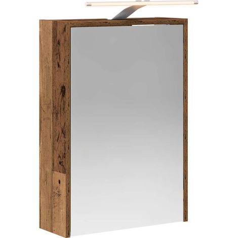Maison Exclusive - Badezimmerspiegelschrank mit Regal Altholz 43