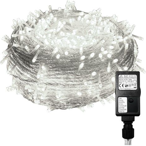 Randaco 30M 300 LED Lichterkette Kaltweiß 8 Lichtmodi Lichterketten Party Garten Innen Deko Weihnachtsbeleuchtung