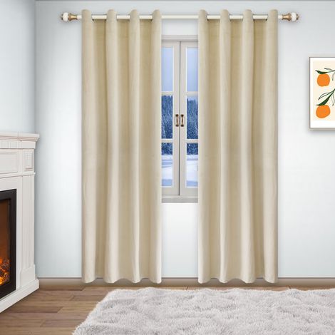 Rideaux occultants, idéaux pour la chambre, à œillets, isolants thermiques et phoniques, pour le salon (lot de 2), dimensions : 132 x 160 cm (largeur x longueur).
