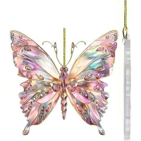 Papillon Décoration Murale - Acrylique 2D - Accroche Facile - Idéal pour Fenêtre Mur ou Centre de Table - Lot de 1 (1/5)