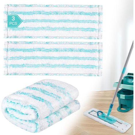 Set of 3 replacement mop heads for Leifheit Profi XL Micro Duo / Profi XL Cotton Plus, quickly removes stains, effective microfiber replacement head for all floor types (1/5)