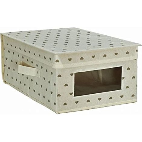King Home SCATOLA KING BOX IN TNT PANNA 24x36x19h cm con maniglie laterali e finestrella trasparente (1/4)
