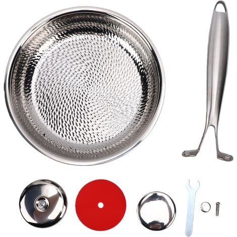 Poêle à frire en acier inoxydable 304, martelée, antiadhésive et facile à nettoyer, idéale pour les œufs et les steaks. Compatible avec les plaques à induction et les cuisinières à gaz. (1/5)