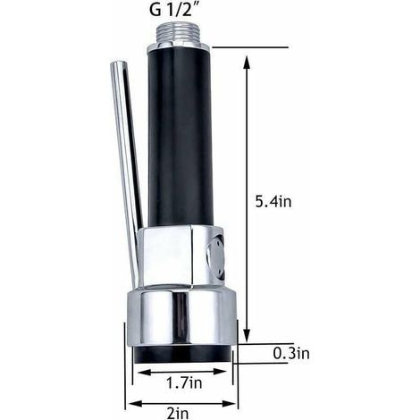 Küchenarmatur aus Messing mit Ausziehbrause, versenkbare Küchenarmatur mit Ausziehbrause, Ersatz-Ausziehbrause, Chrom-Finish, G1/2, Carivent (1/4)