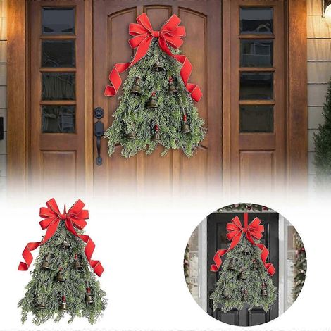 Guirlande de sapin de Noël, nœud, décoration de Noël, guirlande de ruban, accessoires muraux pour fêtes de fin d'année (1/5)