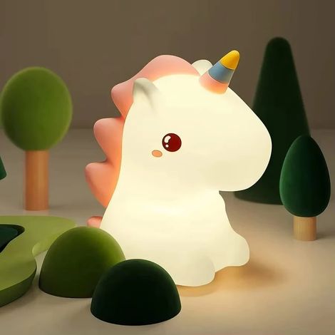 Veilleuse LED licorne en silicone (lumière chaude), rechargeable par USB. (1/5)