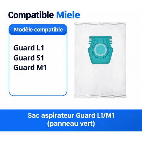 Sac d'aspirateur Guard L1 S1 M1 avec collerette vert paon 1 pièce guard l1 s1 m1 10 g – Livraison gratuite
