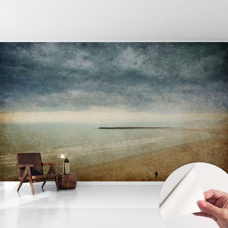 Tapete Selbstklebend - abwaschbar - Tapete mit Motiv - trendige Wanddeko - elegant Fototapete Nostalgische Landschaft 416x254 cm (1/5)