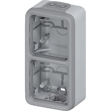 LEGRAND 069661 PLEXO  Caja superficie vertical 2 elementos con conos gris