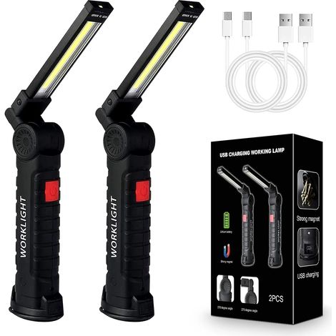 Lampe d'inspection LED rechargeable magnétique IPX4 5 modes USB (1/4)