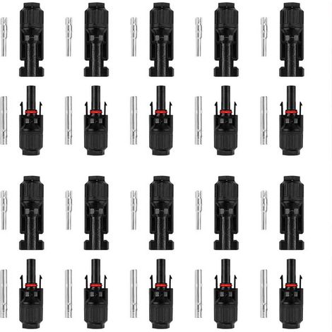 Pack 10 Parejas de conectores macho y hembra MC4 1/1 IP68 para Cable de 4-6mm² (1/5)