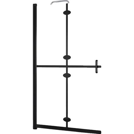 Faltbare Duschabtrennung, satiniertes ESG-Glas, platzsparendes Design, Transparent (1/2)