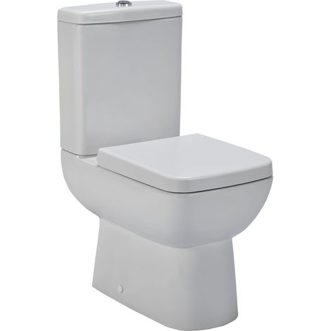 Semi Flush to Wall WC Toilet & Seat - 825mm x 375mm x 590mm (1/4)