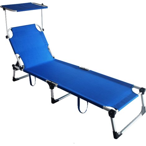 Gartenfreund Klappliege Mykonos 57x187x30h cm Blau (1/2)