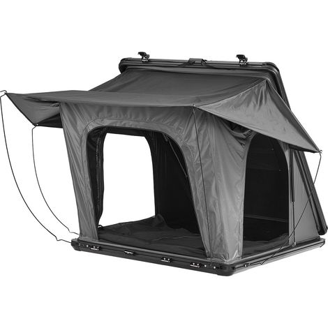Tente de toit rigide en aluminium pour 2-3 personnes, avec éclairage LED tricolore, matelas épais et 1 fenêtre, imperméable et résistante au vent pour camping tout-terrain sur barres de toit de SUV, p (1/5)