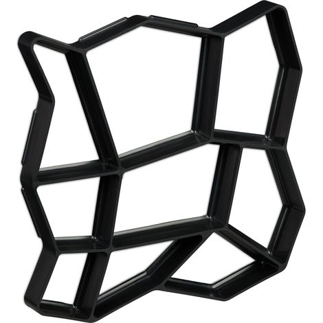 Moule à béton réutilisable 35 x 35 cm pour jardin 9 chambres style moderne en plastique noir (1/4)