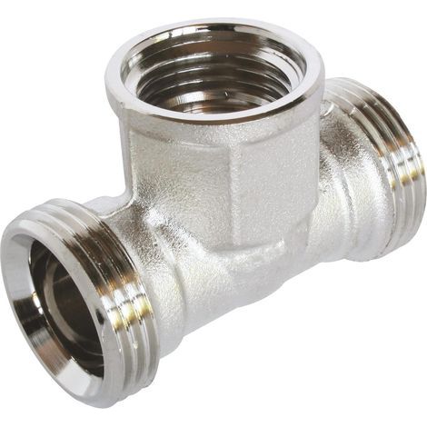 Female Compression Tee 3/4" Ek 1/2", Universal Copper Fitting for Multilayer PEX, Hot and Cold Water Plumbing