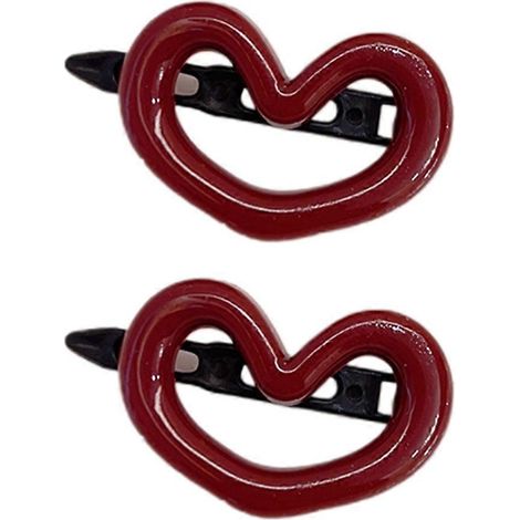 Pince à cheveux cœur Y2K en plastique, joli clip cheveux mode, accessoires capillaires tendance. (1/4)