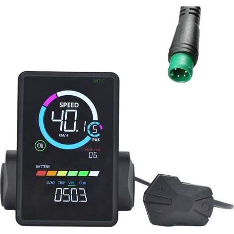 M7C-2 LCD Screen for 24V 36V 48V 60V Electric Bike Scooter LCD Panel with USB UART for 5-Pin Electric Mountain Bike Replacement (1/5)