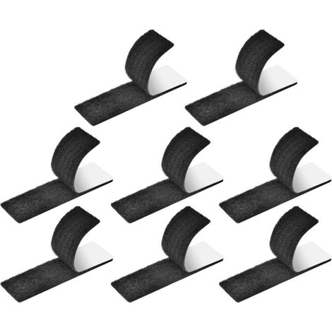 Bandes Auto-Agriffantes pour Fixation Canapé et Tapis - 8 Pièces en Nylon et Polyester, Noir, avec Sangles, Résistantes pour Surfaces Lisses et Usage Intérieur (1/5)
