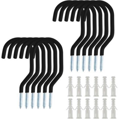 12 ganci per bicicletta, ganci per riporre la bicicletta, ganci a vite per coprire il portabiciclette con 12 tubi di espansione per capanno, garage, giardino - Crezuo (1/4)