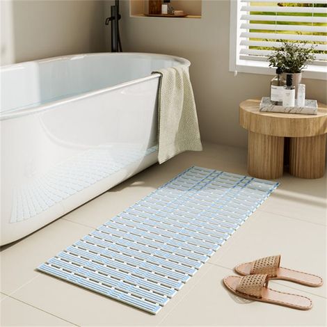 Rutschfeste Duschmatte mit Massage  Sicherheit und Komfort für das Badezimmer – verbessert Blau und Weiß 4068cm