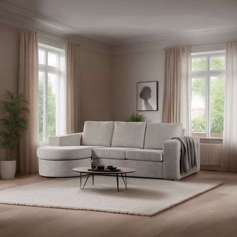 3-Sitzer-Ecksofa Chaiselongue Jean Stoff beige links/rechts