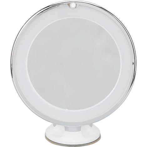 Miroir de Maquillage Grossissant 10X avec Ventouse Puissante, Rotation 360°, Lumière Blanche LED, Miroir Beauté Portable pour Salle de Bain et Voyage (1/5)