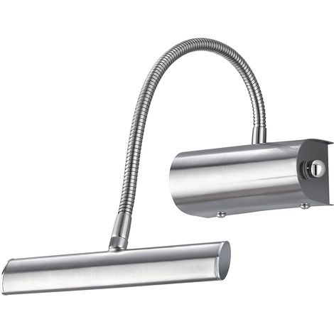 1 Applique murale LED, Métal nickel mat, Bras flexible, Variateur rotatif, Intérieur (1/5)