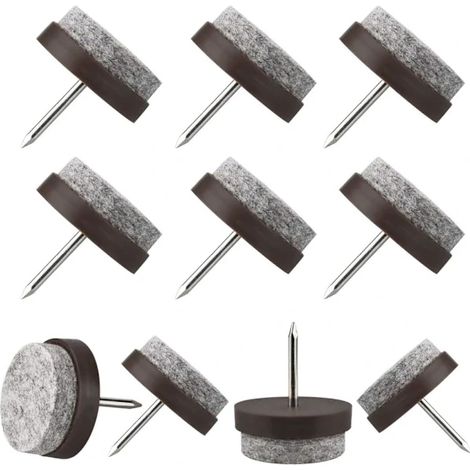 Lot de 50 patins en feutre pour chaises, patins en feutre de 22 mm pour meubles, patins de meubles à picots, patins en feutre ronds, patins en feutre (1/5)