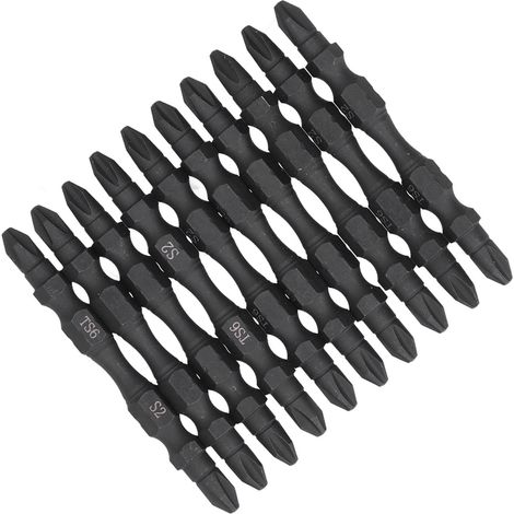 Set mit 10 magnetischen PH2-Doppelseitenschraubendreherbits, 1/4-Zoll-Sechskantschaft, feiner Kopf, Mehrzweck-Handwerkzeug. (1/5)