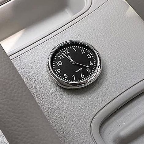 Autouhr, Mini-Analog-Quarzuhr fürs Armaturenbrett, zum Aufkleben auf die Lüftungsschlitze, zur Dekoration Ihres Autos, universell und leuchtend (schwarz) Xq-a214--