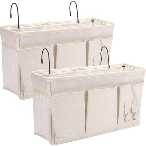 2er-Set Hänge-Nachttisch-Organizer, Hängeaufbewahrungstasche mit 3 Fächern, Nachttisch-Organizer, Hängeregalkorb (1/5)