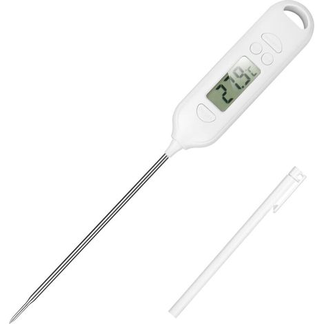 termómetros digitales de cocina para carne, sonda larga, pantalla LCD, para cocina, barbacoa y alimentos. (1/4)